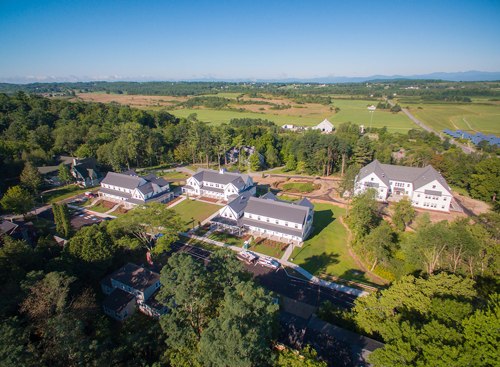 Aerial of the new student housing and surrounding countryside